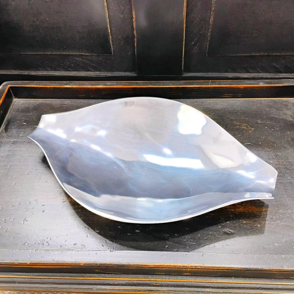 Vintage Nambe 520 Mid Century Modern Aluminum Centerpiece Tray 14" Serving Dish